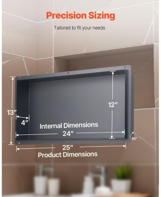 Frameless Stainless Steel Shower Niche Recessed Shelf for Bathroom Storage