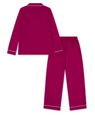 Girls' 7-16 Button Up Shirt and Pants Pajama, 2-Piece Set