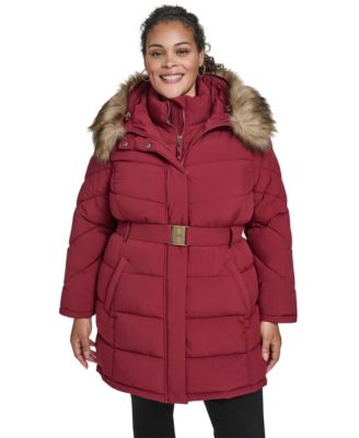 Plus Size Hooded Puffer Coat