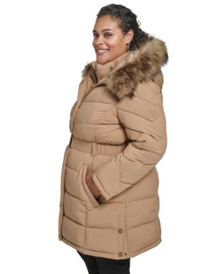 Plus Size Hooded Puffer Coat