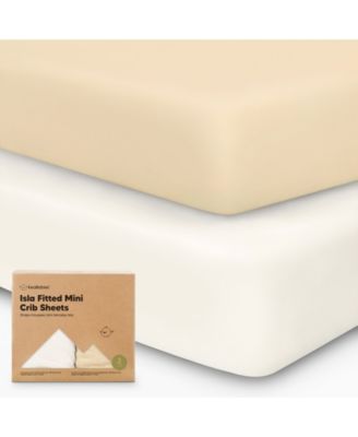 2-Pack Mini Crib Sheets, Pack and Play Sheets Fitted, Pack N Play Sheets, Organic Fitted Crib Sheet Cover