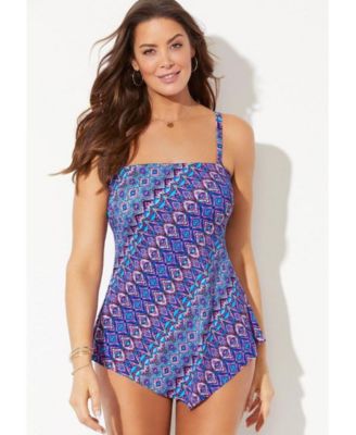 Women's Longer Length Scarf Bandeau Tankini Top