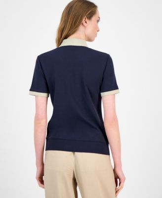 Women's Cotton Shine-Collar Polo Top