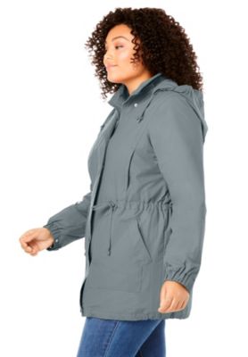 Plus Size Fleece-Lined Taslon Anorak