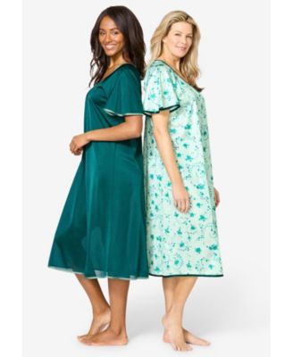 Plus Size Only Necessities 2-Pack Short Silky Gown