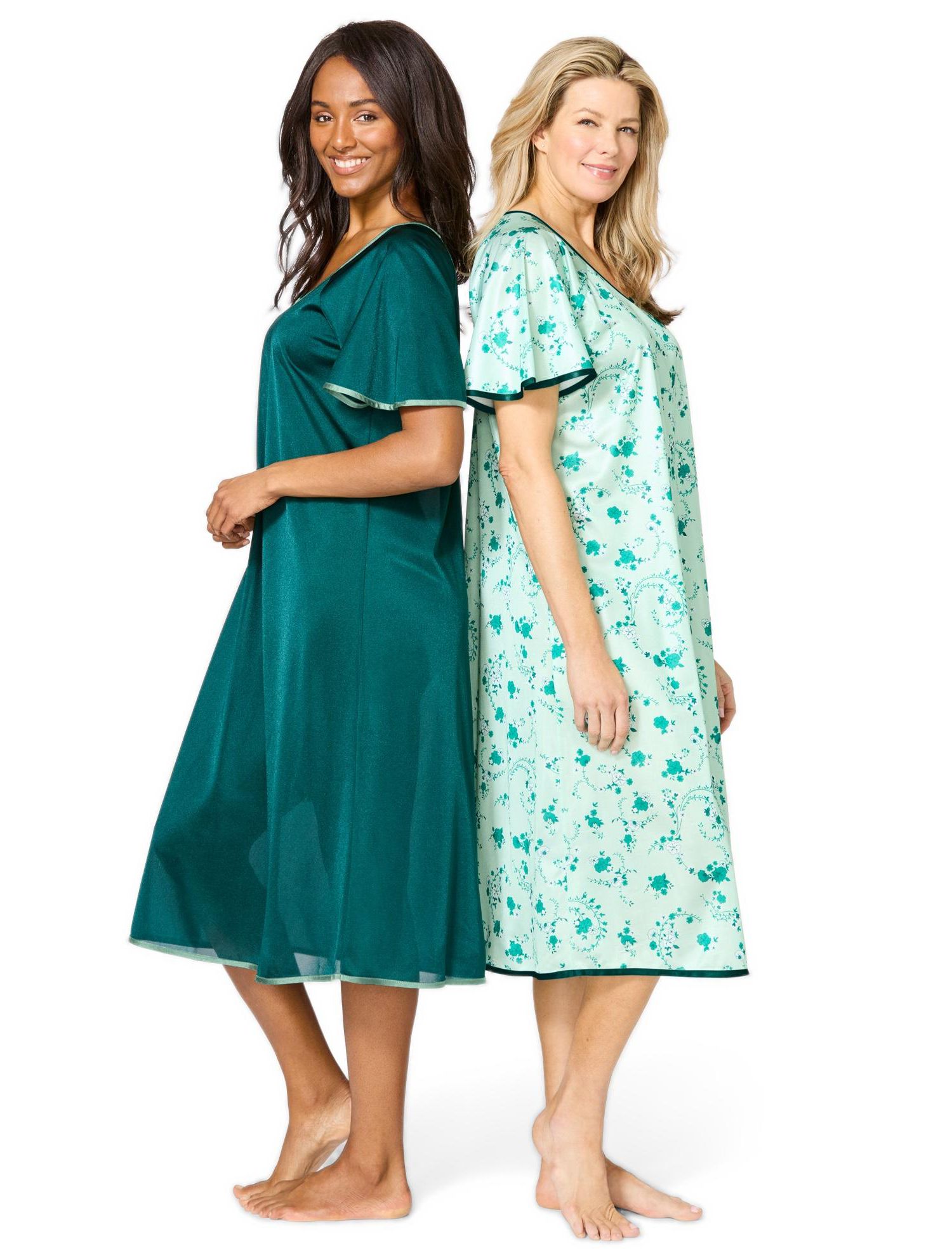 Plus Size Only Necessities 2-Pack Short Silky Gown