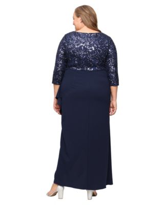 Plus Size Sequin Detail A-Line Dress