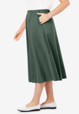 Women's Plus Size 7-Day Knit A-Line Skirt