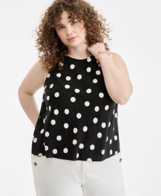 Trendy Plus Size Round-Neck Sleeveless Top, Macy's Exclusive