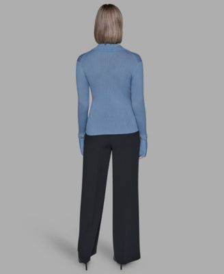 Women's Contrast Collared Sweater