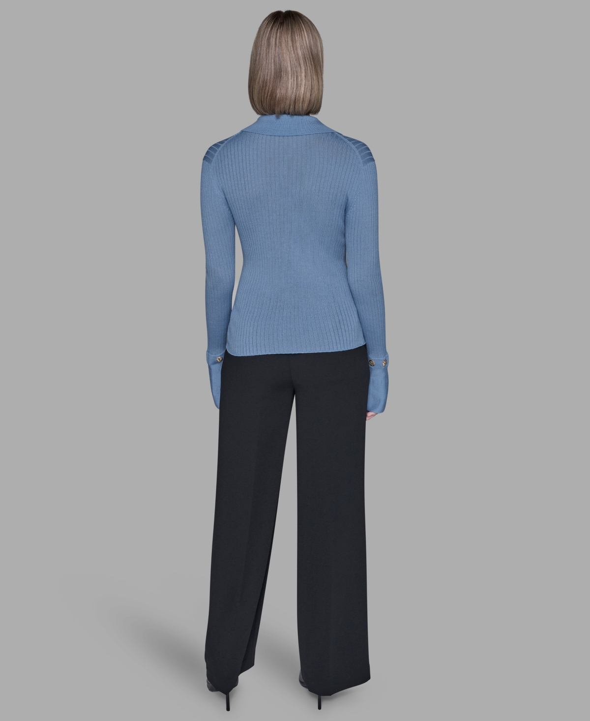 Karl Lagerfeld Women's Long Sleeves Sweater In Blue