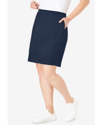 Plus Size Stretch Cotton Skort