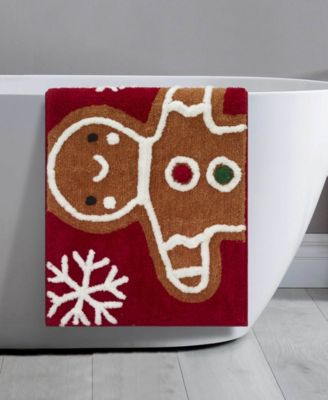 Gingerbread Man Polyester Bath Rug, 30" x 20"