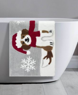 Puppy Santa Polyester Bath Rug, 20" x 32"