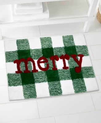 Merry Plaid Polyester Bath Rug, 20" x 32"