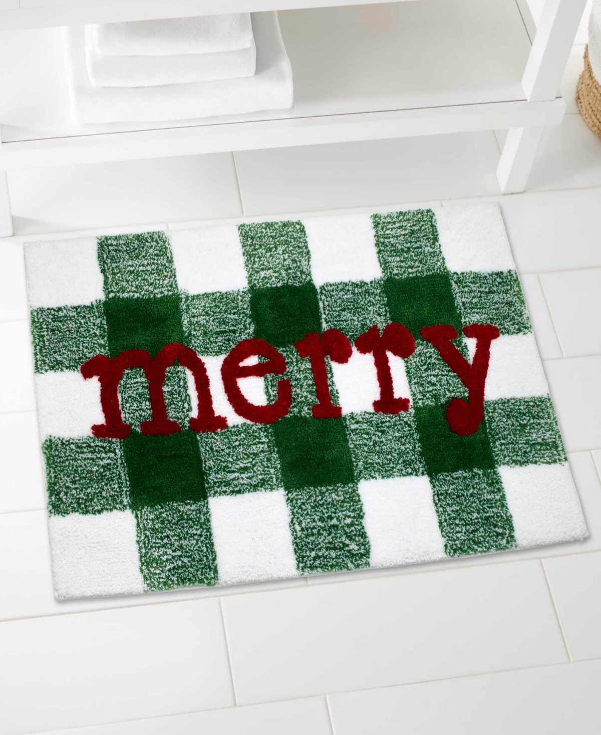 Avanti Merry Plaid Polyester Bath Rug, 20" x 32"
