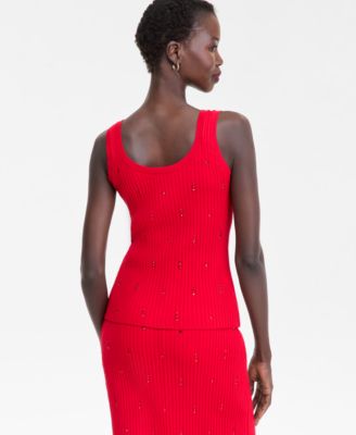 I.N.C. International Concept Women's Embellished Sweater Tank Top, Macy's Exclusive