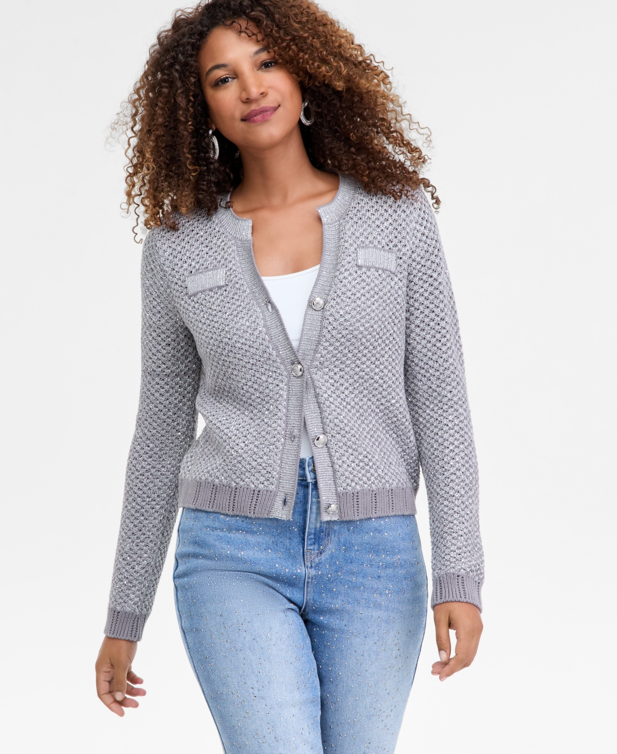 I.n.c. International Concepts Women's Metallic Cardigan, Macy's Exclusive