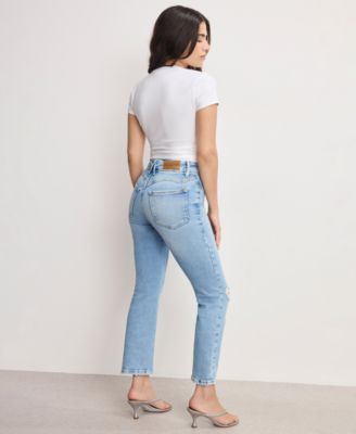 Petite Dolly Joleans Straight Mid Rise Jeans