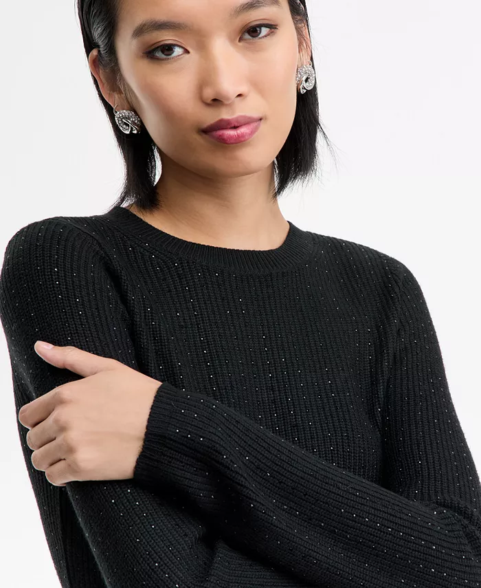 Women's Rhinestone Rib Sweater - thumbnail 8