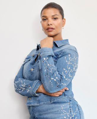 Women's Dolly Joleans Crystal Fitted Jacket, Regular & Plus Size