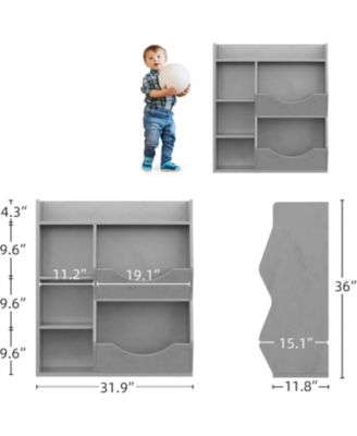 Toy Storage Shelf and Multi-Tier Bookshelf for Kids  Rooms