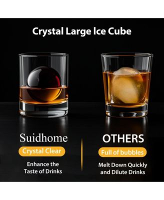 4 Silicone Sphere Ice Mold Tray Ice Ball Maker with Insulated Bucket