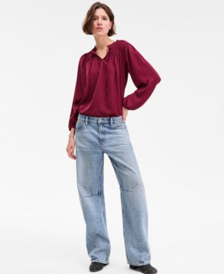 Lucky Brand - Women's Lucky Legend Rhinestone Stud Barrel-Leg Jeans