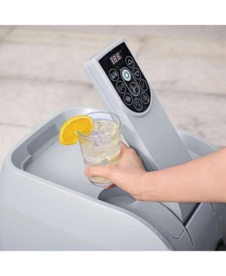 SaluSpa Santorini HydroJet Inflatable Hot Tub w/ 180 Soothing Jets, Gray