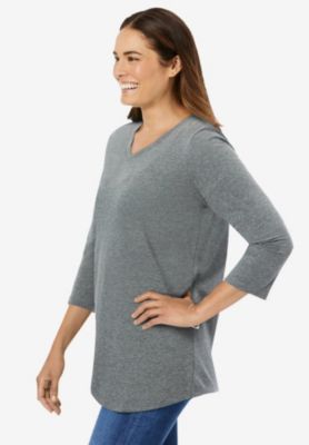 Women's Within Perfect Three-Quarter Sleeve V-Neck Tee