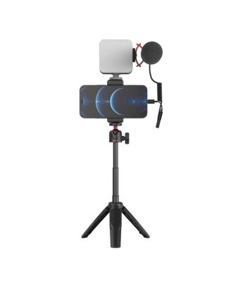 simorr Vigor VK-50 Vlog Tripod Kit with Vibe P96 Video LED Light, Wave S1 Lite Microphone