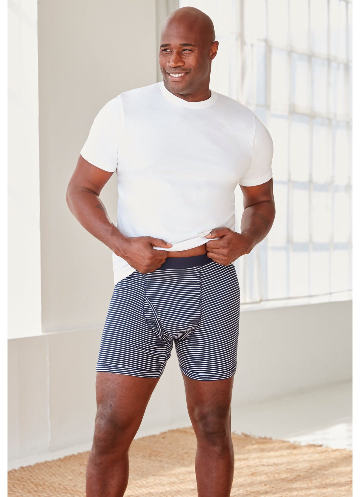 Мужские топы KingSize 5-pack Cotton Crewneck Undershirts, цвет: Белый — фото 3