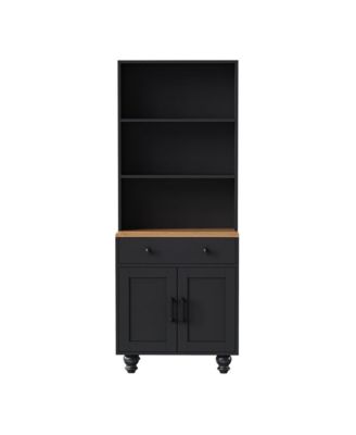 Farmhouse Storage Cabinet with Adjustable Shelves and Drawer for Kitchen or Living Room