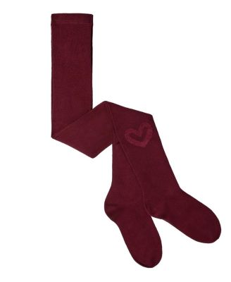 Big Girls Ribbed Cotton Rich Terry Heart Trimmed Sweater Tights