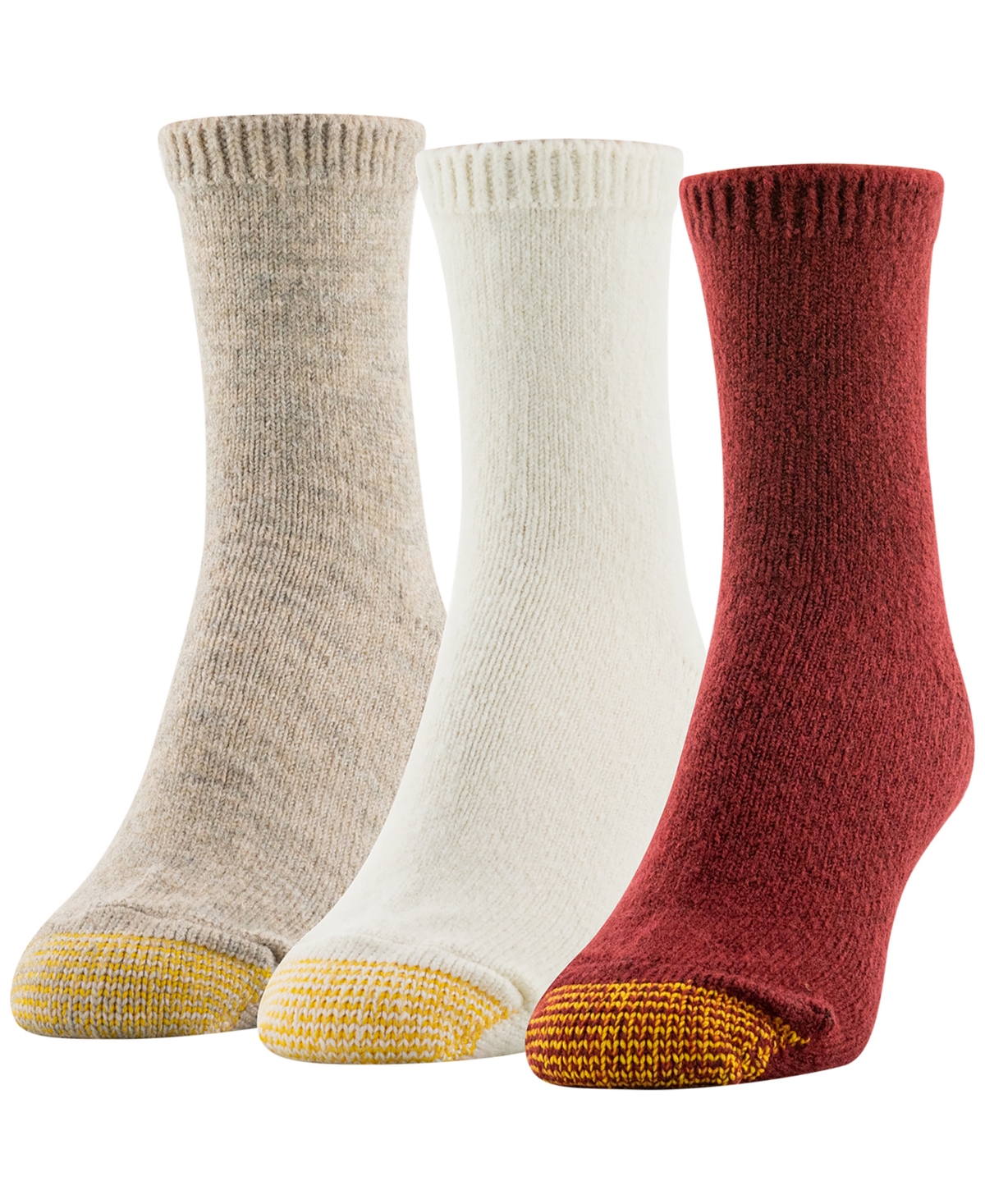Gold Toe Women's 3-pack Fuzzy Midi Crew Socks In Multi