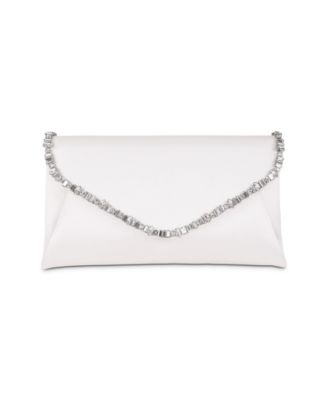 Woman's Mika Elegant Satin Envelope with Crystal Necklace