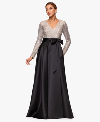 Women's Sequinned Long Sleeve Ballgown Dress