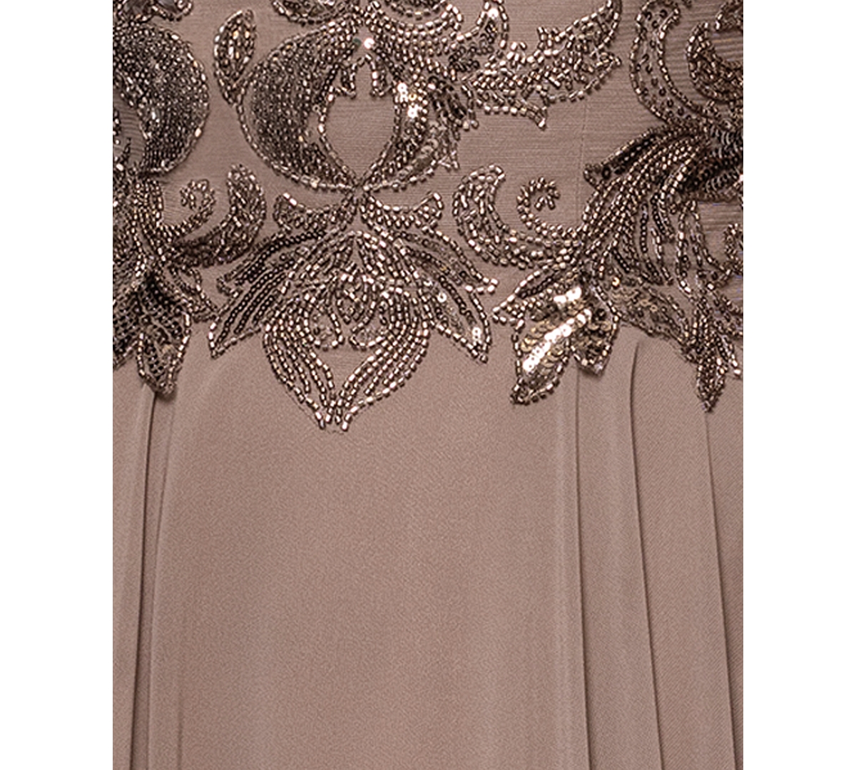 Xscape Women's Boat Neck Beaded Dress In Brown