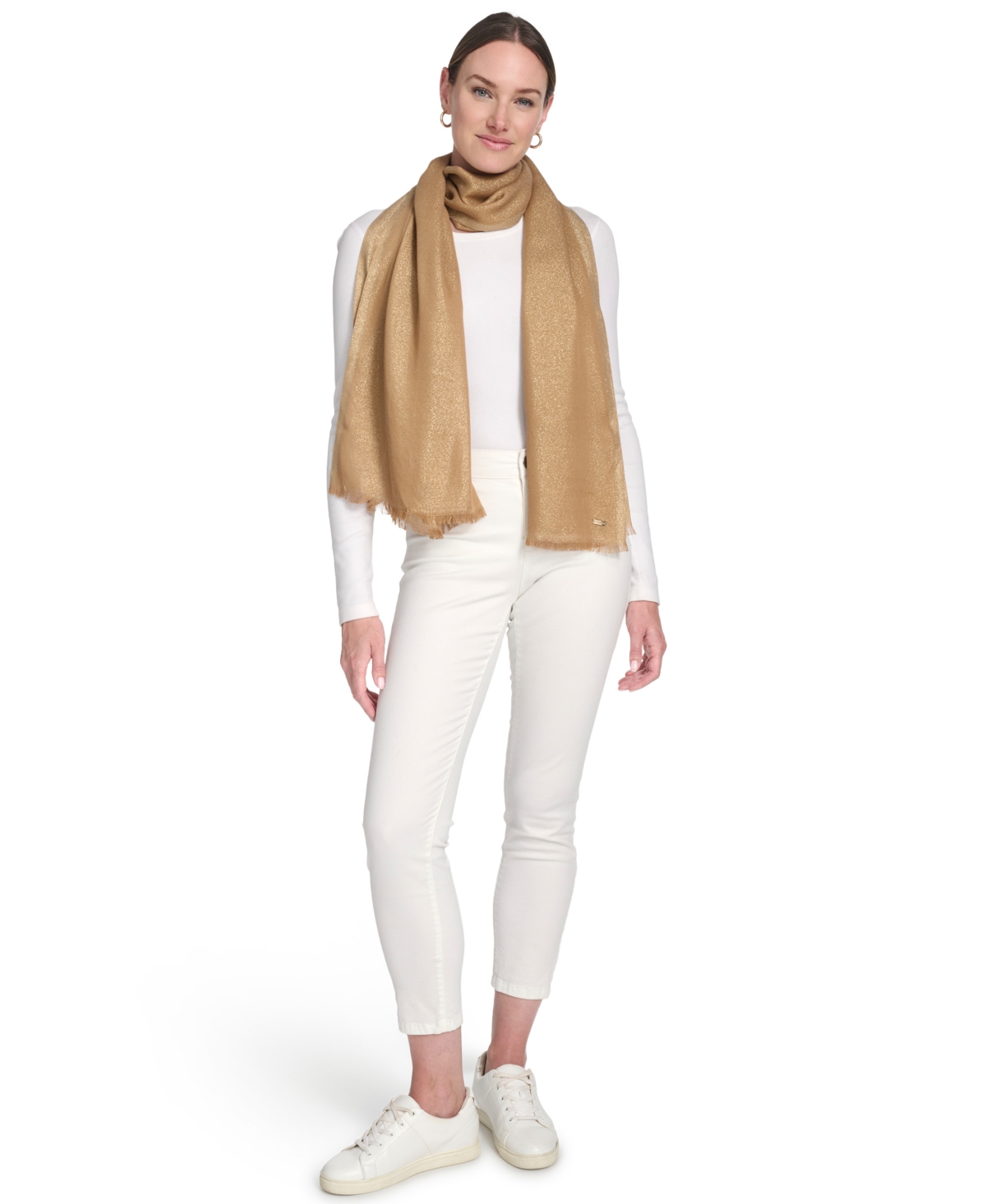 Calvin Klein Lightweight Metallic Evening Wrap