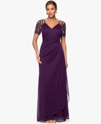 Beaded-Sleeve Gown 