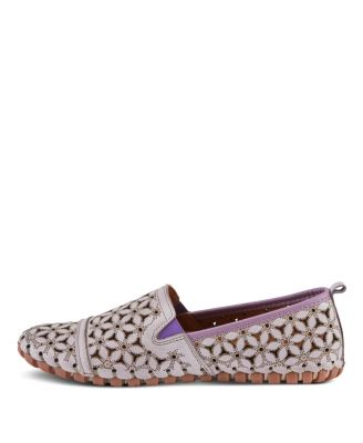 Flowerflow Laser-Cut Leather Loafer with Floral Detailing and Flexible Sole
