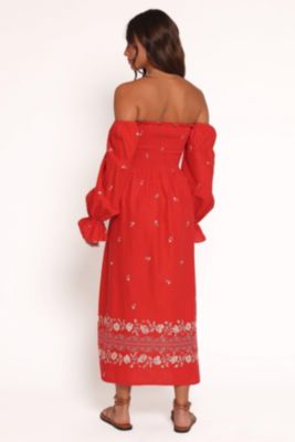 Women's Domenica Shirred Long Sleeve Midi Dress