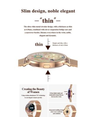 Ultra-Thin Smart Watch for Women with 3D Dynamic UI & Health Tracking for women