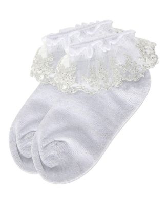 Little Girls Step and Shimmer Ruffle Anklet Socks