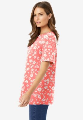 Women's Within Tops & Tees Perfect Printed Short-Sleeve Crewneck Tee