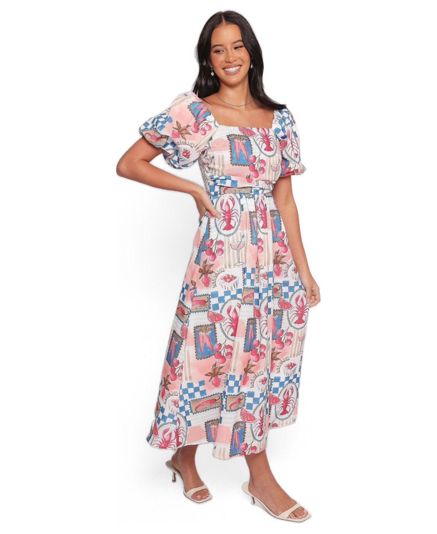 Women's Clo Puff Sleeve Midi Dress