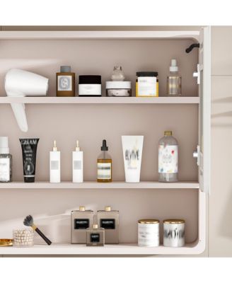 LED Bathroom Cabinet with Aluminium Frame, Mirror, Defogger, and Storage