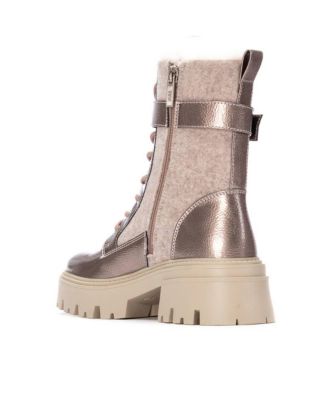 Women's Patent Leather Combat Booties By XTI