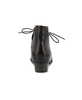 Heroic Colorblock Leather Bootie with Brogue Detailing and Inside Zipper