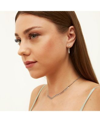 Multiple Star Sterling Silver Station Necklace